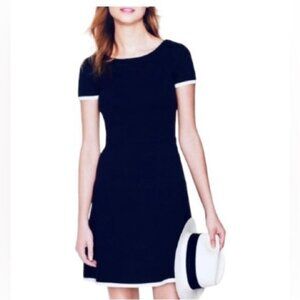 J. Crew Navy Ponte Dress with White Trim Size 6 Excellent Condition